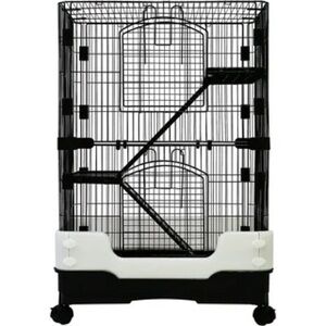 Black and White Small Pet Cage